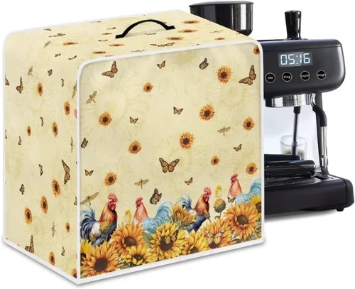 Vista 70 de DISNIMO Cubierta antipolvo para cafetera de mariposa azul, fundas para máquina de hacer café de cocina con mango superior, cubierta