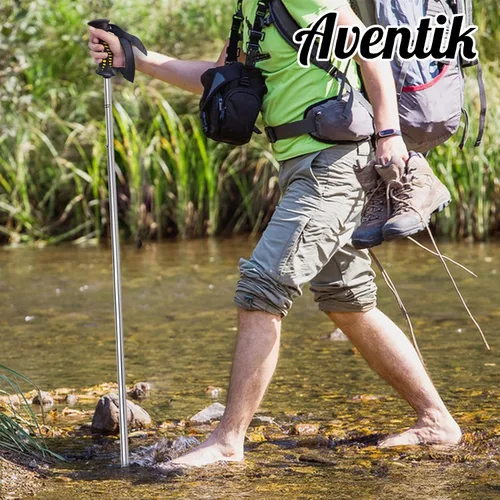 Vista 7 de Aventik Señal de advertencia de seguridad de profundidad de agua plegable del personal de vadeo cubrió resistencia a la corrosión del cuerpo