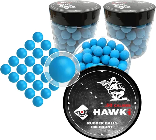 Vista 16 de Hawki - Pelotas de goma reutilizables de 0.50 o .43 cali, bolas de goma suave, menos letales para pistolas de paintball