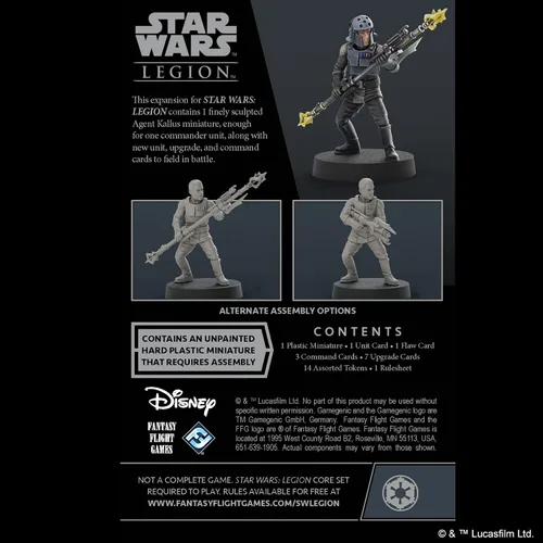 Vista 3 de Legion, juego de Star Wars, expansión Agent Kallus (agente Kallus), juego de batallas para dos jugadores, juego de miniaturas, juego de estrategia