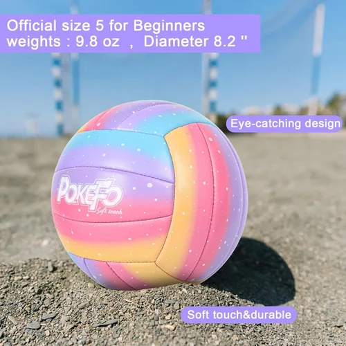 Vista 5 de Pelotas de voleibol suaves para interiores y exteriores para niños, jóvenes, adultos, ancianos, gimnasio, juegos de playa, jugar y entrenar