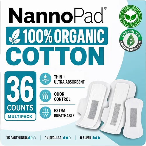 Vista 12 de Protectores orgánicos para mujer, ultrafinos, 18 unidades 6.1 pulgadas de largo, absorción ligera, uso diario, sin perfume, sin tintes, sin cloro