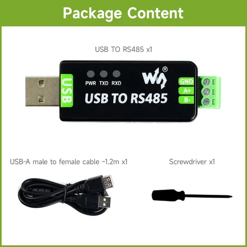 Vista 2 de Waveshare Convertidor USB a RS485 con circuitos de protección, compatible con televisores