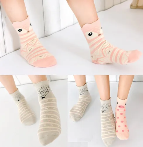 Vista 6 de HzCojulo - Medias de algodón para niñas pequeñas y grandes, 5 pares