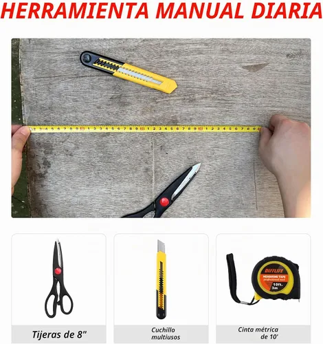 Vista 5 de Juego de herramientas de 40 piezas - Kit de herramientas manuales para el hogar general Pequeño kit de herramientas para el hogar con caja
