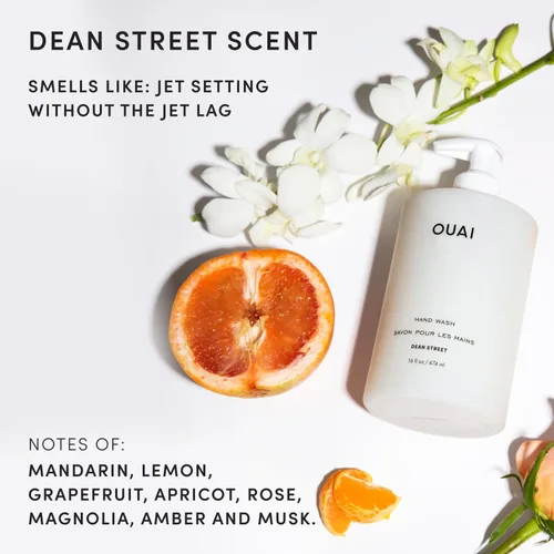 Vista 5 de OUAI Jabón de Manos, Dean Street - Jabón Líquido de Manos con Jojoba, Aguacate y Aceite de Rosa Mosqueta para Piel Reparada - Jabón Suave Exfoliante