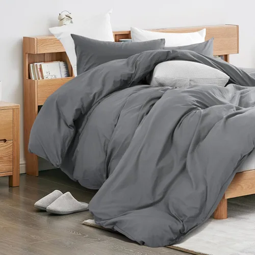 Vista 308 de NEXHOME PRO Funda de edredón Twin XL 100% algodón lavado, transpirable, duradera, texturizada, similar al lino, juego de ropa de cama para el hogar