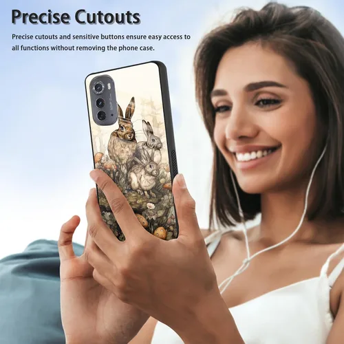 Vista 242 de Funda para Motorola Moto Edge 2022, cubierta trasera de vidrio templado con protector de pantalla, funda protectora a prueba de golpes para Motorola