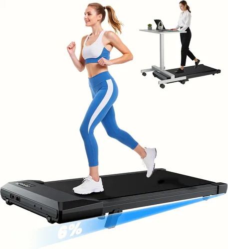 Vista 9 de MJWW 6% Incline Walking Pad, Smart AI Under Desk Treadmill for Home Negro (Charcoal Black)