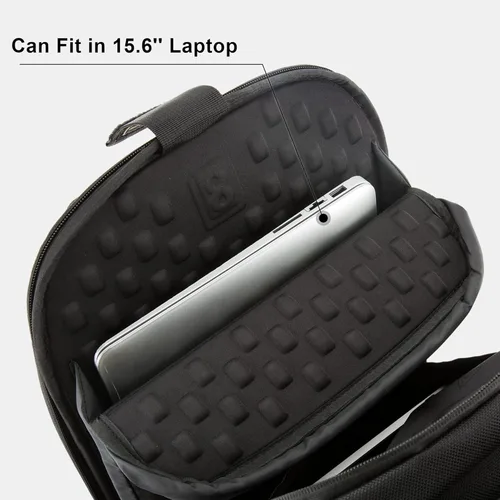 Vista 5 de LEVEL8 Mochila para laptop, mochila de trabajo para hombres y mujeres, bolsa de computadora de viaje para negocios, compatible con laptop y portátil