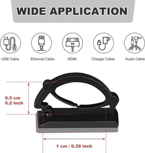 Vista 2 de GWHOLE - 100 clips adhesivos para cables