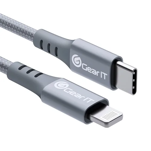 Vista 11 de GEARit Paquete de 2 cables Lightning a USB-C, 6 pies [certificado Mfi] de nailon trenzado de carga rápida para iPhone 12/12 Pro/12 Pro Max/11/11