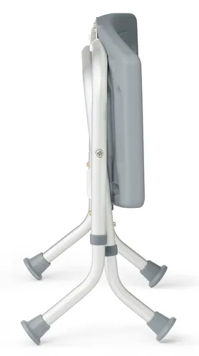 Vista 5 de Medline Silla de ducha plegable sin respaldo, silla de baño que soporta hasta 250 libras, color gris