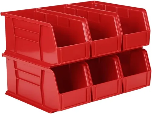 Vista 18 de HE HUDSON EXCHANGE Cubo de almacenamiento apilable de plástico de 11" x 5.5" x 5", amarillo