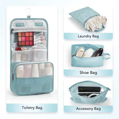 Vista 5 de Juego de 10 cubos de compresión para artículos esenciales de viaje, cubos de embalaje expandibles compresibles para maleta, bolsas organizadoras