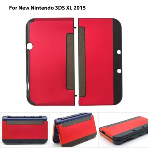 Vista 6 de Funda protectora rígida para Nintendo 3DS LL XL 2015 versión, controlador protector de piel cubierta contra peligros y arañazos cotidianos - rojo