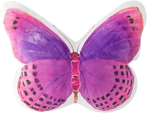 Vista 22 de JWH Almohada decorativa de mariposa 3D, almohada de animales estética, de peluche, funda de almohada con estampado de bonito cojín para cama, sofá