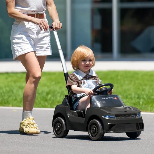 Vista 3 de Hikiddo Auto de Parachoques para Bebés, Auto de Parachoques Eléctrico de 6 V para Niños Pequeños con Control Remoto, Bluetooth - Púrpura Negro