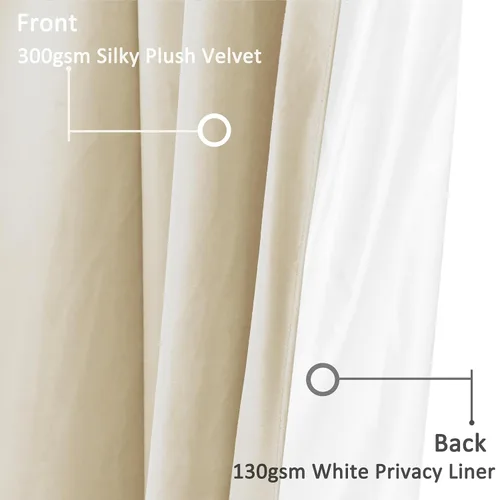 Vista 6 de Fcosie Cortinas para Cine en Casa con Ganchos Planos, Cortinas de Terciopelo Extra Anchas, Cortinas Opacas Oscurecedoras con Aislamiento Térmico