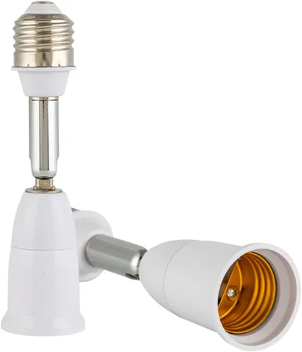 Vista 5 de Adaptador extensor de enchufe de bombilla E26/E27, accesorio de luz flexible de 180 grados E26/E27 a E26/E27 Base ajustable E26/E27 Extensor