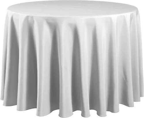 Vista 12 de Mantel redondo marfil Poliéster lavable Resistente a las arrugas 120 pulgadas Mantel de mesa de alta calidad para vacaciones, bodas, fiestas