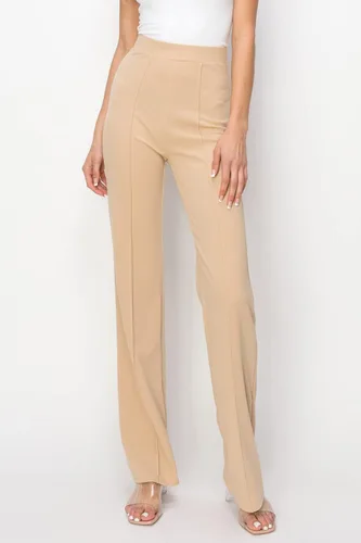Vista 4 de Sheismine Pantalones casuales de cintura alta para mujer con pierna ancha