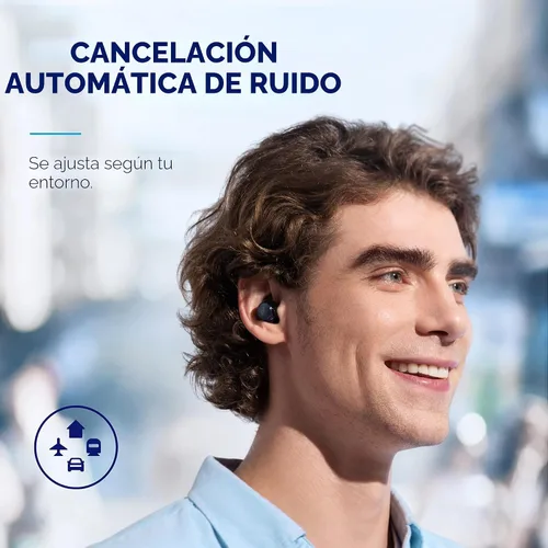 Vista 2 de Soundcore by Anker Space A40 Auriculares inalámbricos con cancelación activa de ruido adaptable P31i de Anker, cancelación de ruido adaptativa