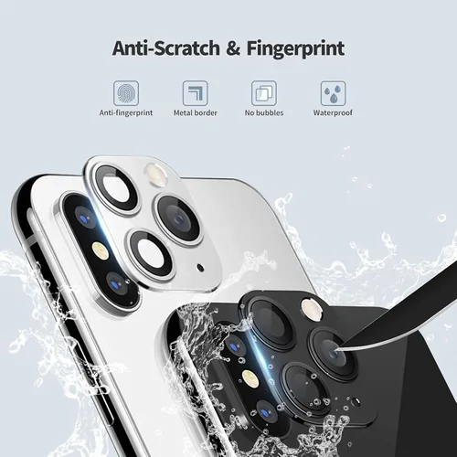Vista 2 de LucBuy Protector de lente de cámara para iPhone XR Convert to iPhone 11, película de vidrio templado transparente ultra fina, cubierta protectora