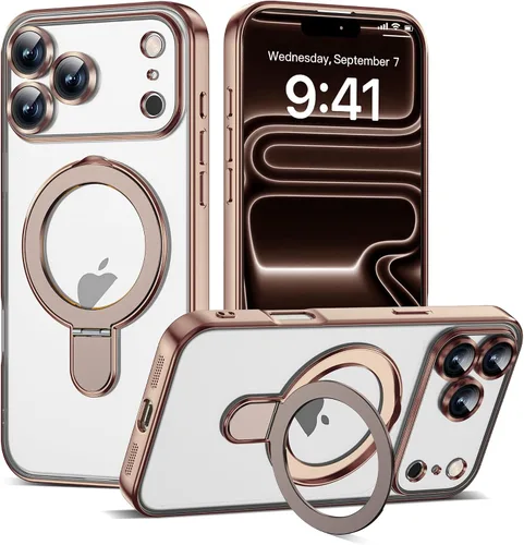 Vista 117 de Funda compatible con iPhone 12 con soporte de anillo magnético invisible [compatible con Mag-Safe] [Protector completo de lente de cámara] Funda