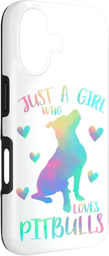 Vista 3 de Just a Girl Who Loves Pitbulls Watercolor Cute Pitbull Case for iPhone 17