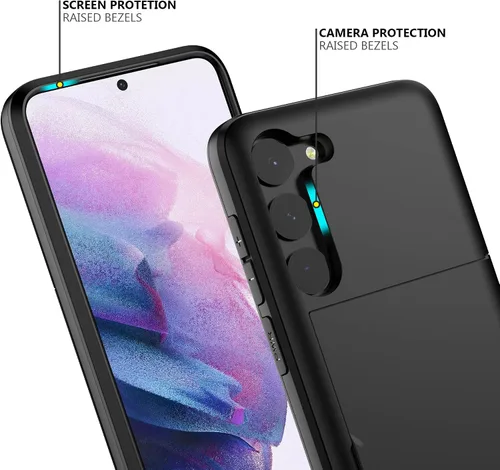 Vista 4 de Nvollnoe Funda para Samsung S23 con tarjetero 5G de 6.1 pulgadas, delgada, de doble capa, resistente, protector para Galaxy S23, funda con ranura