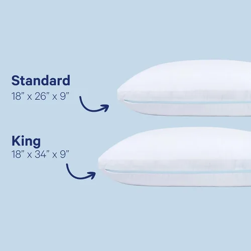 Vista 6 de Casper Sleep Original - Almohada refrescante tamaño estándar, sensación suave media, relleno alternativo al plumón, soporta dormir de lado, espalda