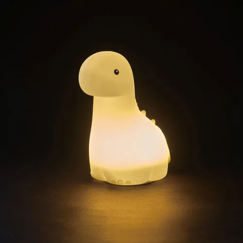 Vista 2 de GLOBE Electric Lámpara de noche LED multicolor de silicona, luz táctil Brontosaurus, recargable, cambio de color, cuerpo suave libre de BPA