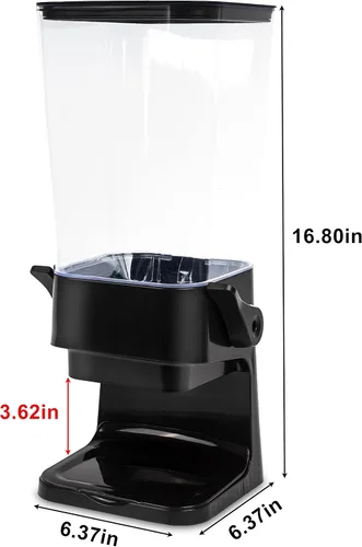 Vista 4 de Dispensador de cereales de 5L para encimera con tapas, contenedores de organización y almacenamiento para cocina y despensa, dispensador de arroz