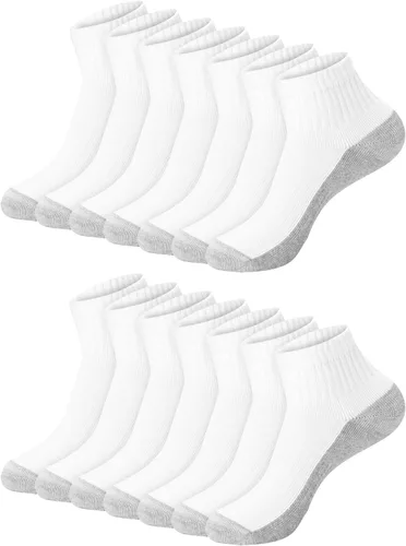 Vista 16 de Hanes - Calcetines para hombre, calcetines X-Temp acolchados de corte bajo, paquete de 12 Negro - Paquete de 12