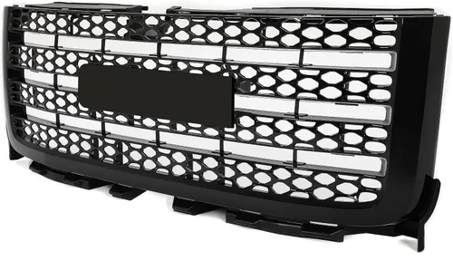 Vista 7 de KUAFU Rejilla de parachoques delantero compatible con Chevy Silverado GMC Sierra 2500 3500 HD 2011-2014 con emblema de repuesto para 20966057
