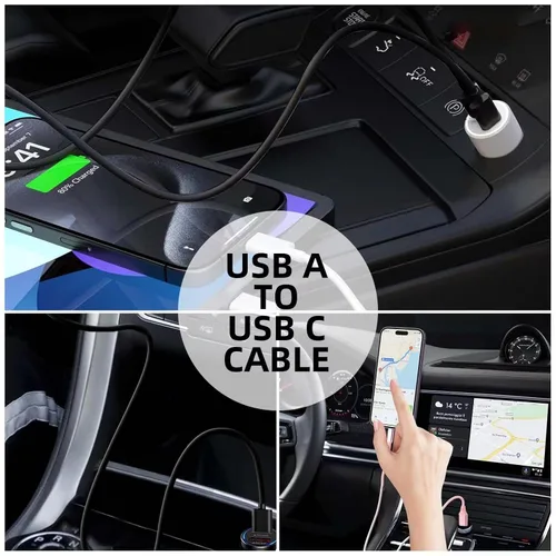 Vista 3 de AHDFWI Cable de CarPlay compatible con iPhone 16 17 Cable USB A a USB C para 17 Air/17 16 15 Pro Max, Plus, Pro 12.9/11, 10ª generación, Air 5ª/ 4ª