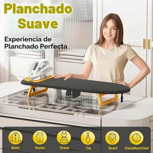 Vista 8 de KINGBOARD Tabla de planchar de mesa, pequeña tabla de planchar con soporte para planchar, mini tabla de planchar plegable, fácil almacenamiento