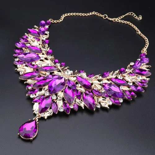 Vista 6 de Gargantilla de cristal para mujer de moda, collar de pendientes, collar bohemio