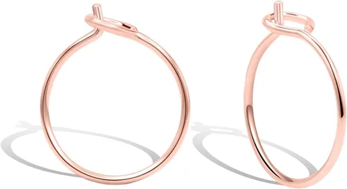 Vista 8 de Aretes de aro huggie pequeños y finos para mujer - Rellenos de oro de 14k o plata esterlina, aros pequeños, aretes de aro de oro ligeros rosa dorado