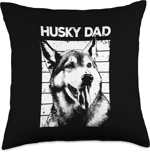 Vista 4 de Cool Husky Gift Husky Lover Accessories & Stuff Best Design for Dad Men Siberian Husky Pet Lovers - Almohada de 16 x 16 pulgadas, multicolor