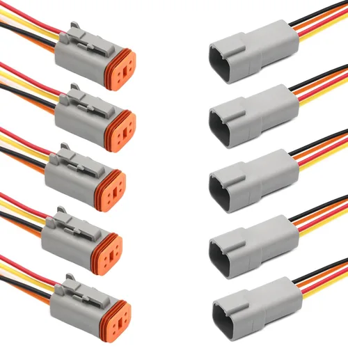 Vista 12 de Deutsch - Conector DT de 2 pines, 2 vías DT automotriz, impermeable, conector eléctrico macho hembra, arnés de cableado con cable de 16 AWG