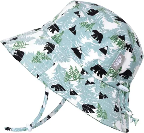 Vista 24 de JAN & JUL - Gorro de sol con capucha de algodón Grow-with-Me para bebés y niños Verde militar