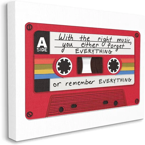 Vista 2 de Stupell Industries 'With The Right Music Vintage Cassette' Canvas Art Stupell Industries 20 x 16 Inches, Easy to Hang and Sturdy, Made in USA