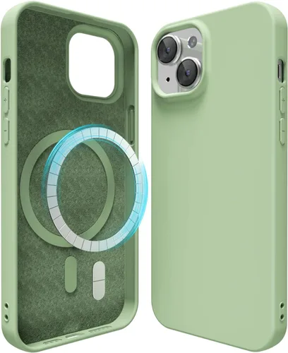 Vista 34 de oakxco Funda de silicona para iPhone 12 Pro Max, magnética, compatible con carga inalámbrica Magsafe, cubierta protectora de goma suave y delgada