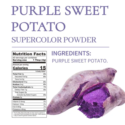 Vista 2 de ORGFUN Polvo de batata morada, polvo Ube 100% natural (ñame morado), de origen local, sin aditivos sin gluten, 5.3 onzas
