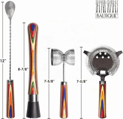Vista 8 de Totally Bamboo Baltique Marrakesh - Kit de barman de 4 piezas, juego de regalo de barman con herramientas esenciales de accesorios de barra, incluye