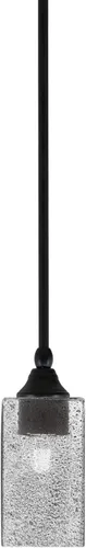 Vista 40 de Toltec Lighting Tallo Colgado Mini colgante, acabado de cobre negro, 3.5" cuadrado humo burbuja vidrio