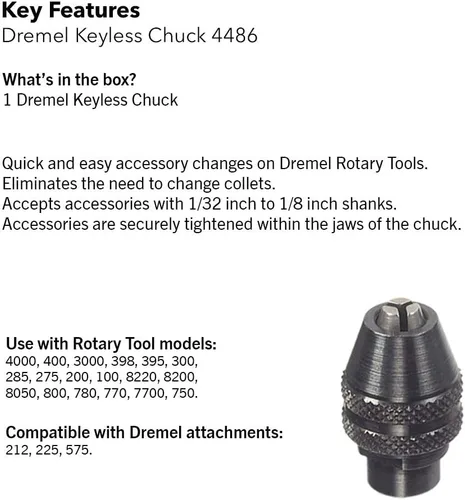 Vista 6 de Dremel Lite 7760 N/10 - Herramienta rotativa inalámbrica con batería de 4V Li-Ion, velocidad variable, multipropósito, Kit de herramientas rotativas