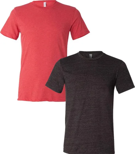 Vista 60 de Bella Canvas 3413c para hombre (1) Triblend verde + (1) Triblend rojo
